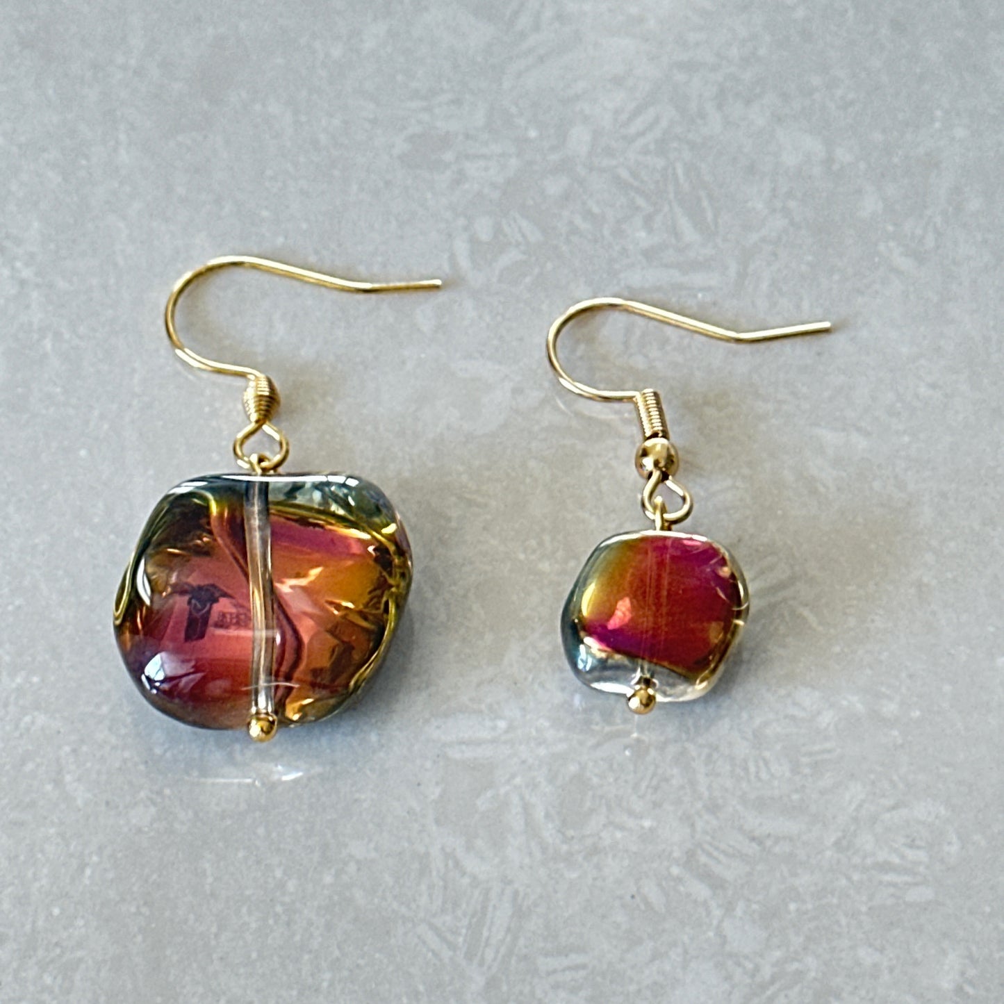 Iridescent Czech AB Glass Earrings