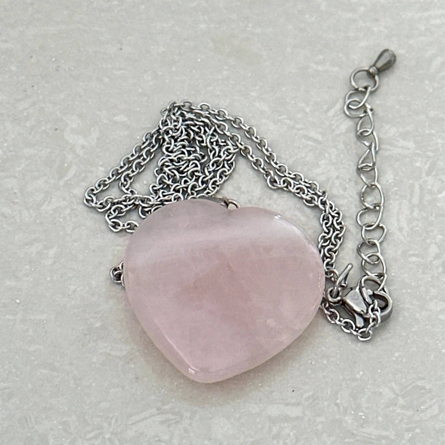 Rose Quartz Heart Necklace - Uplift Beads