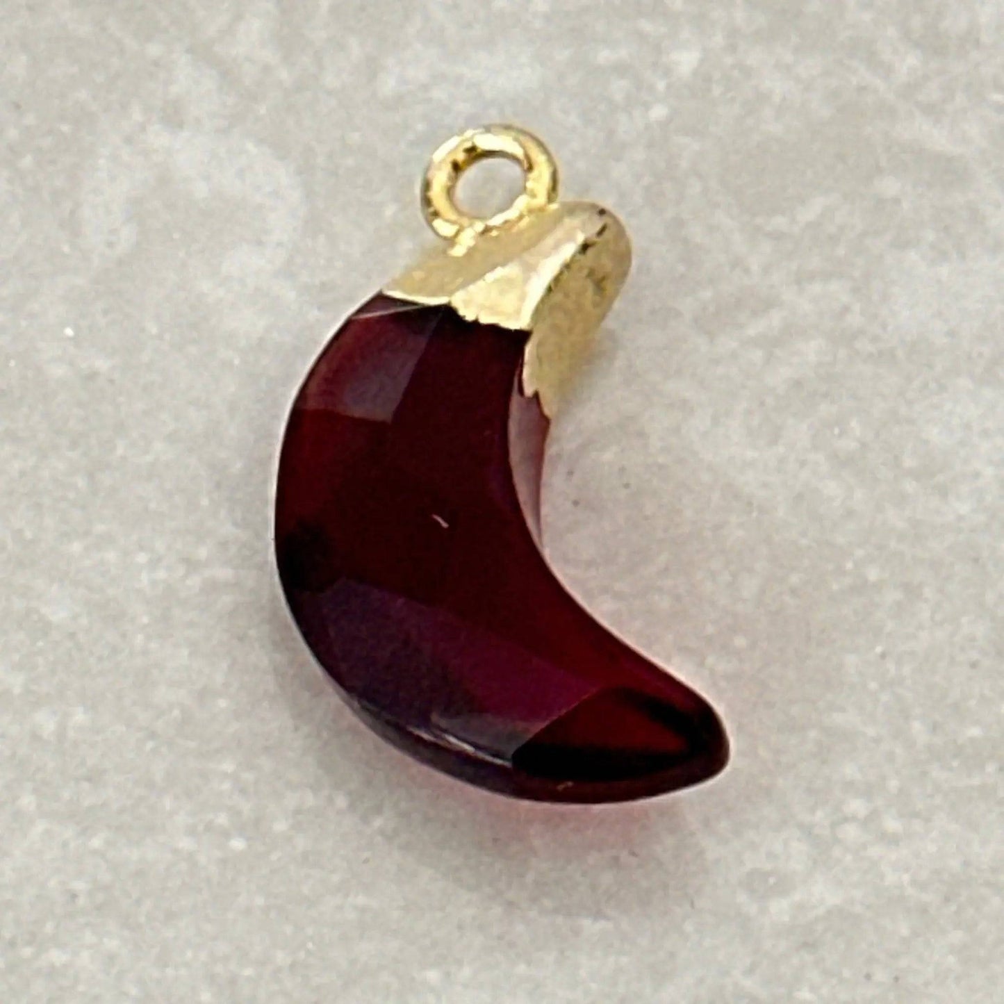 Garnet Gemstone Horn Necklace - Uplift Beads