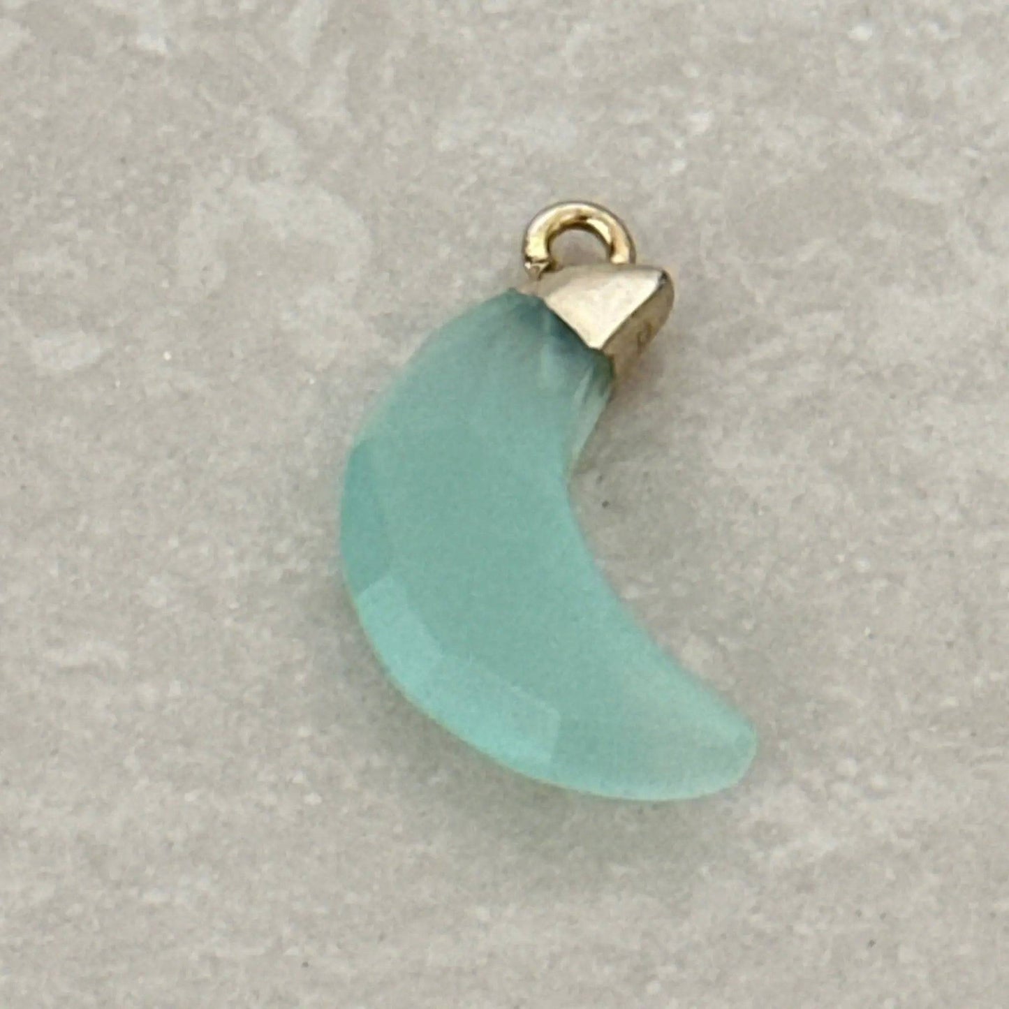 Aqua Chalcedony Gemstone Horn - Uplift Beads