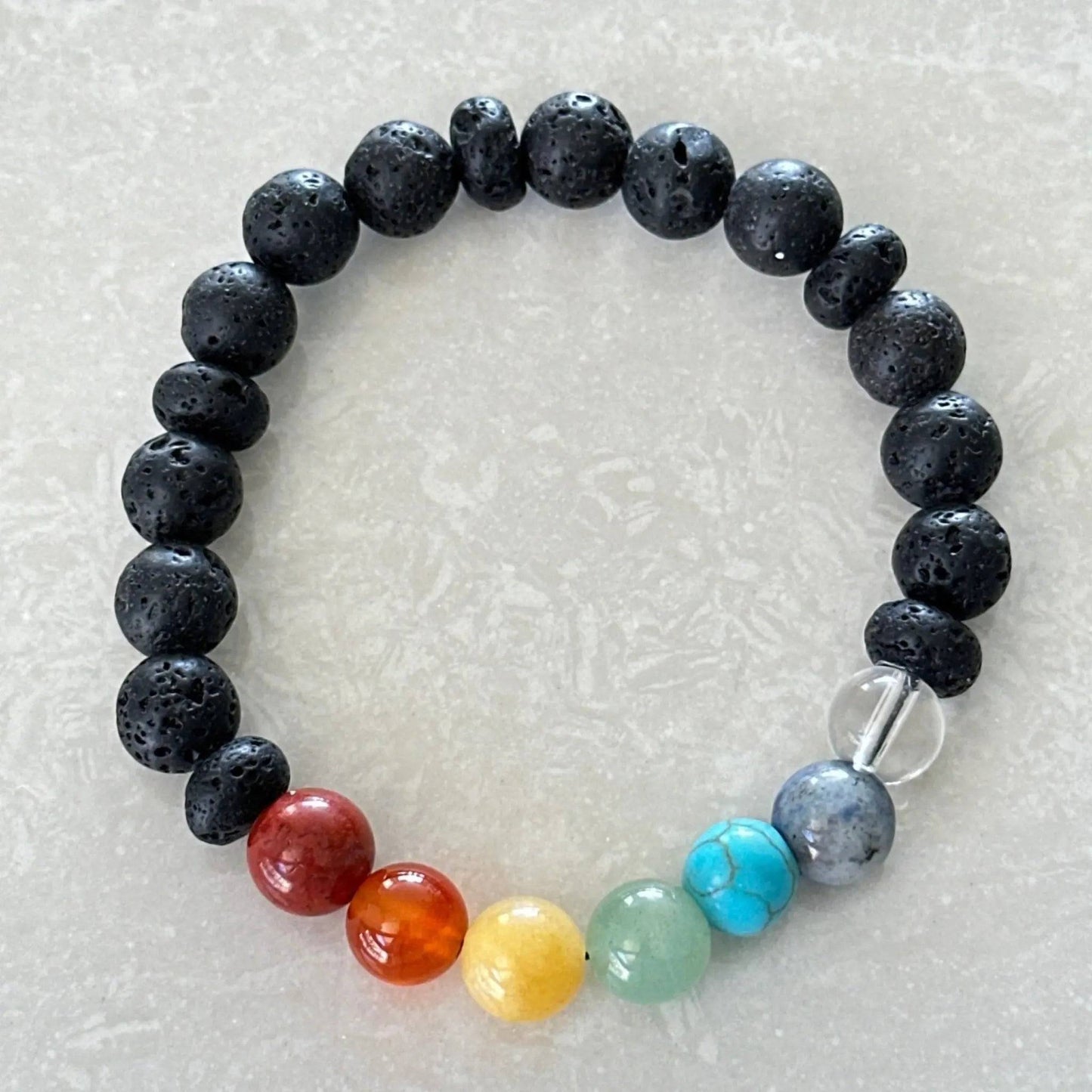 Lava 7 Chakra Bracelet - Uplift Beads