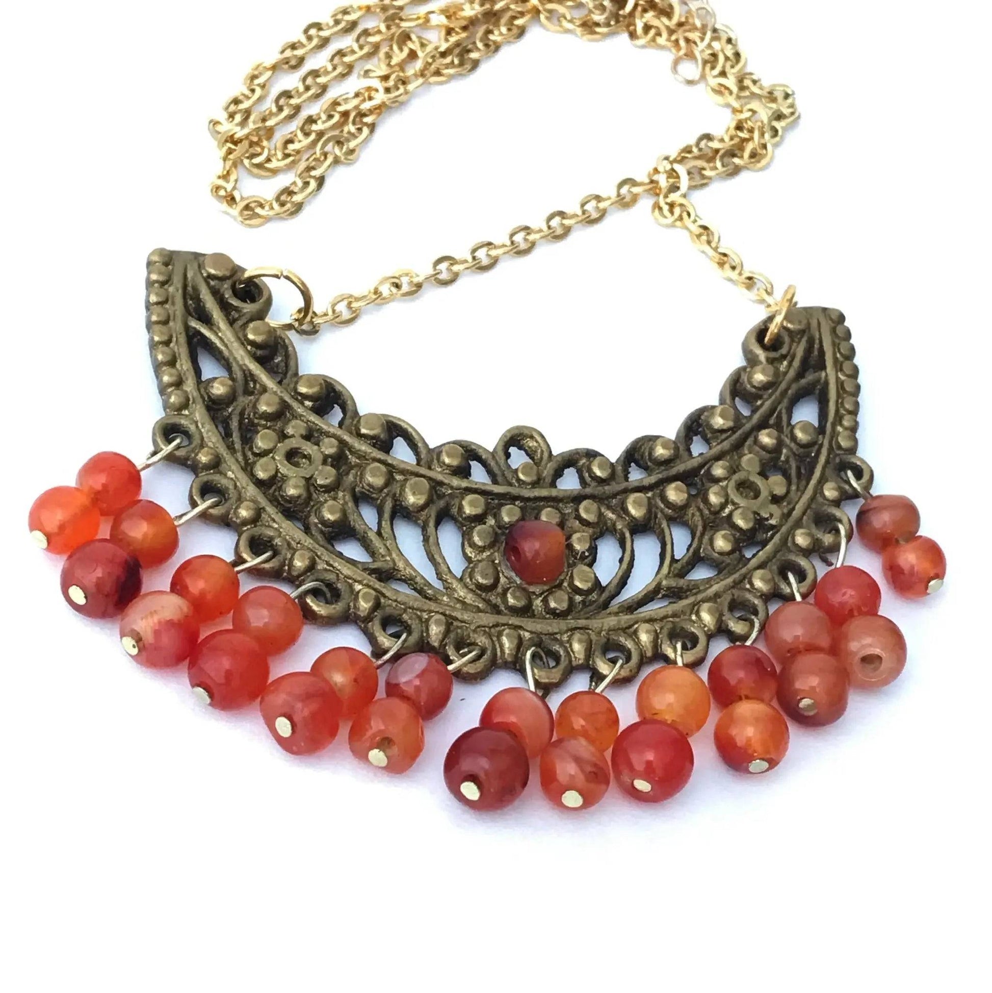 Indian Style Carnelian Necklace - Uplift Beads