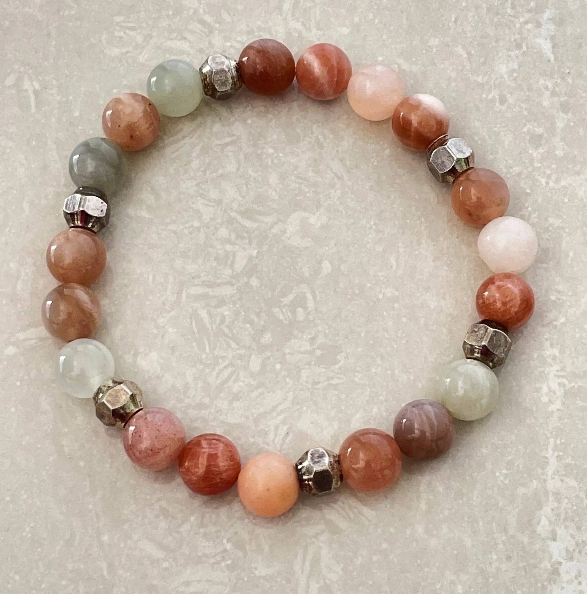 Peach Moonstone Bracelet - Uplift Beads