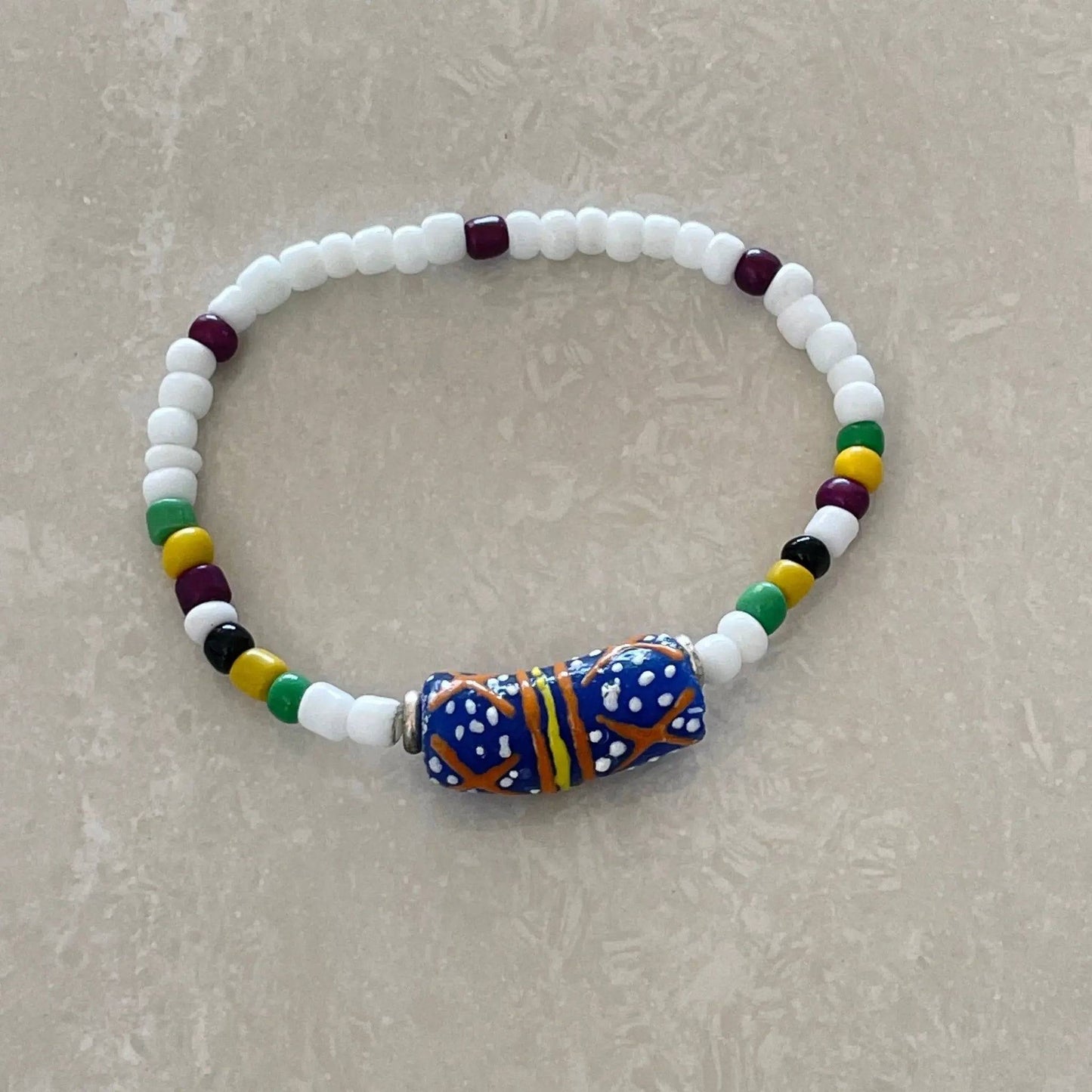 African Krobo Feather Bead Bracelet - Uplift Beads