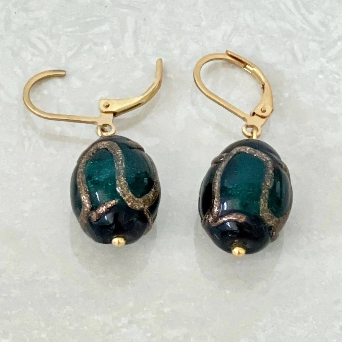 Sands Oval Lampwork Earrings - Uplift Beads