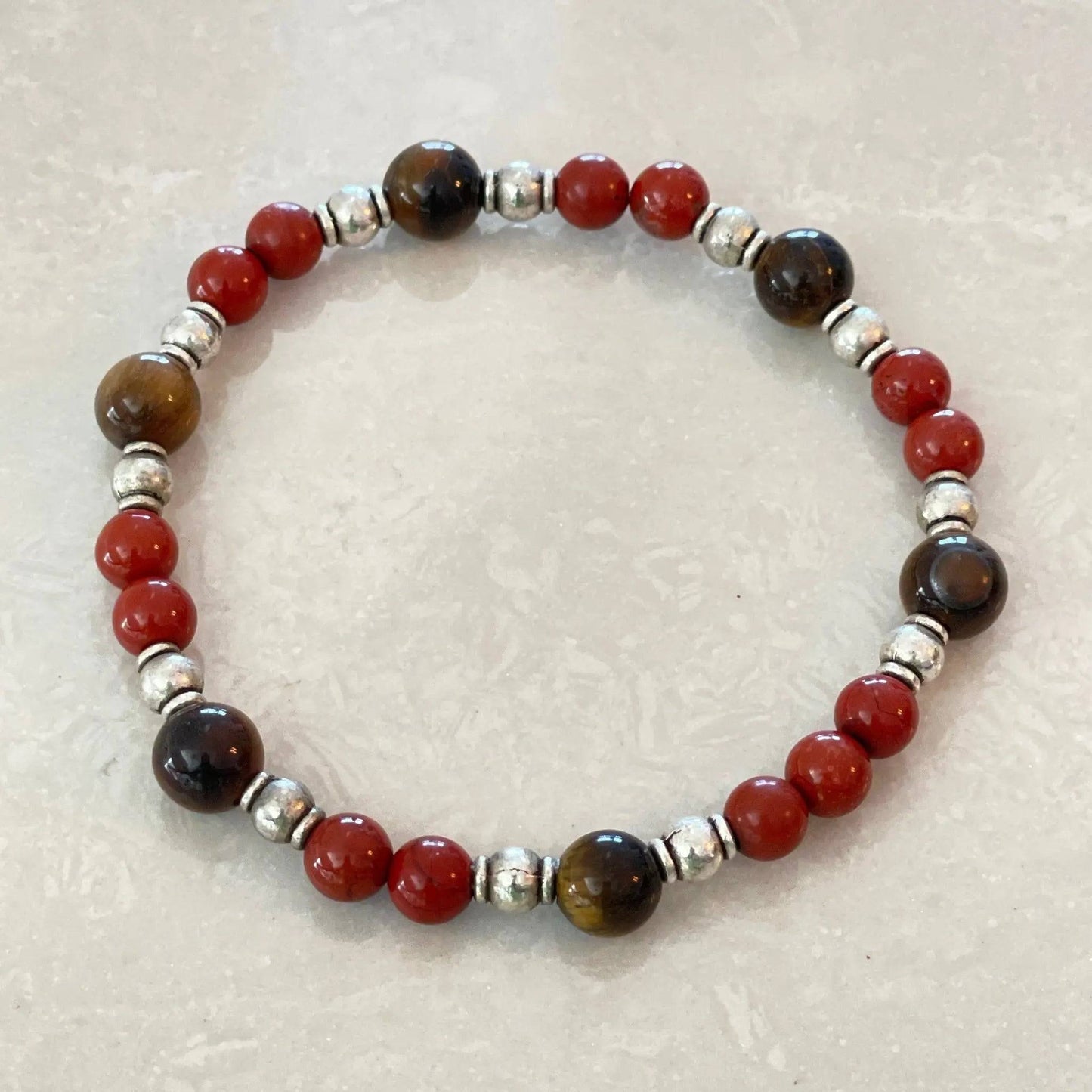 Tiger Eye & Red Jasper Bracelet - Uplift Beads